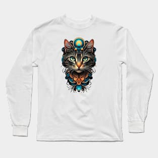 Fantasy Cat Lover Cat Owner Cat Mum Cat Dad Lover of Cats Loves Cats Fantasy Art Long Sleeve T-Shirt